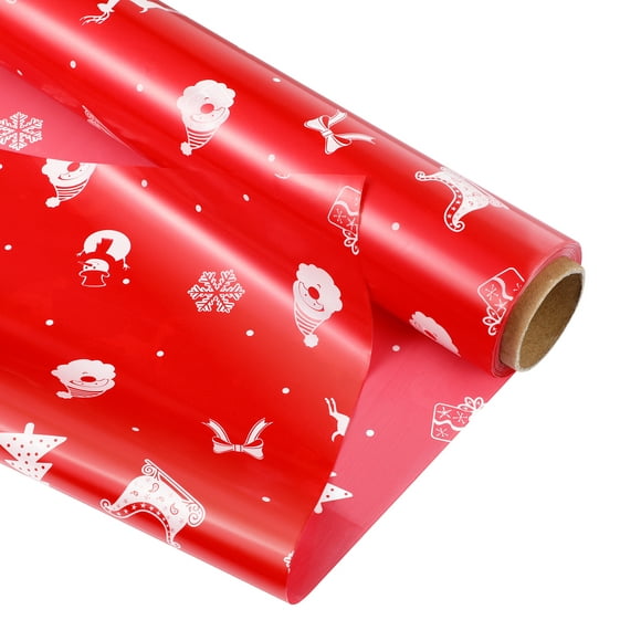 ABOOFAN Cellophane Wrap 2,5 Mil Cellophane Wrap Rouleau Bonhomme de Neige Arbre de Noël Décoré Sacs Cellophane pour Envelopper Paniers-Cadeaux Artisanat (3000x40cm Rouge)