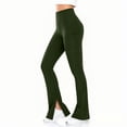 thumbnail image 6 of Purcolt Women's Flare Leggings Buttery Soft Tummy Control Elastic Waist Pants Stretchy Side Split Bell Bottom Pants Casual Straight Leg Tight Pants, 6 of 9