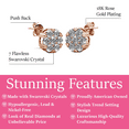 thumbnail image 2 of Cate & Chloe Remy 18k Rose Gold Plated Cluster Stud Earrings with Swarovski Crystals for Women, 2 of 9
