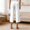 thumbnail image 5 of NinXxx Women's Loose Fit Lightweight Cropped Capri Trousers Comfort Style White XXXL, 5 of 7