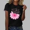 thumbnail image 1 of Fiudx Ofertas de La Semana Mujer Verano Ocio Moda Estampado de Flores Cuello Redondo Manga Corta Top/Camisa, 1 of 4