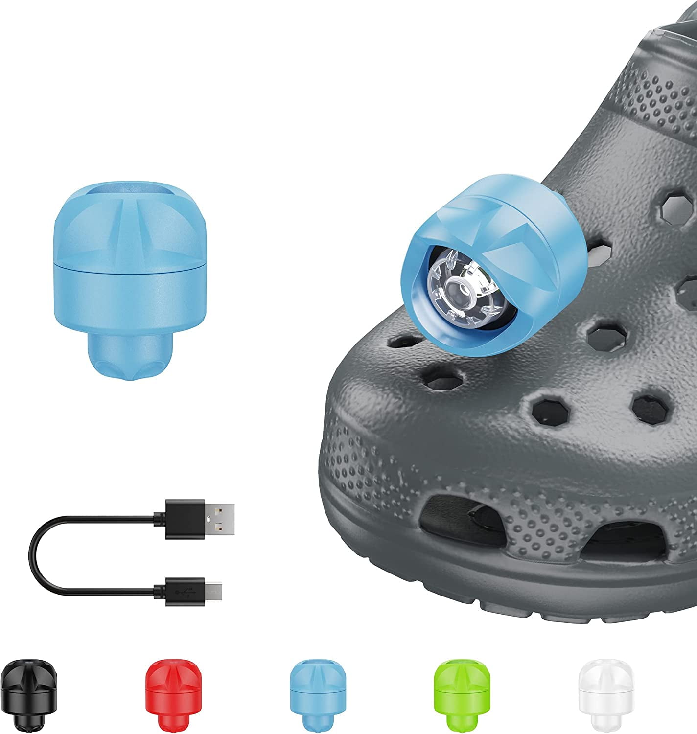 Patiofeel Rechargeable Headlights for Crocs 2pcs, ABS Clip on Clog ...