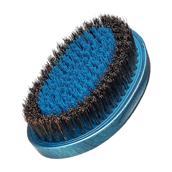 UBSWF-RED Premium Boar Bristles Brush with Case Pocket Wave Bow Wow 360 Wave Tool for Men Curved Hard (Blue)