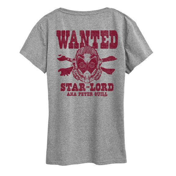 Marvel Guardians of the Galaxy - Wanted Star Lord - Women's Short Sleeve Graphic T-Shirt