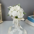 thumbnail image 1 of Decoración del hogar, decoración de habitaciones, decoración de paredes. El sentido avanzado de la novia al sostener flores. Boda sosteniendo ramos. Simulación de flores blancas frescas falsas. Flores, 1 of 6