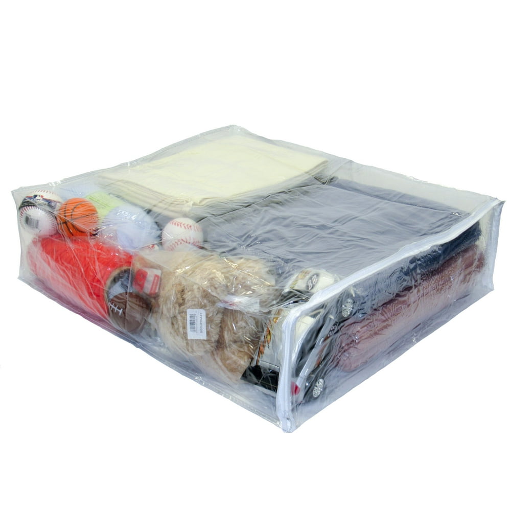 Jumbo Heavy Duty Vinyl Zippered Storage Bags (Clear) for Blankets
