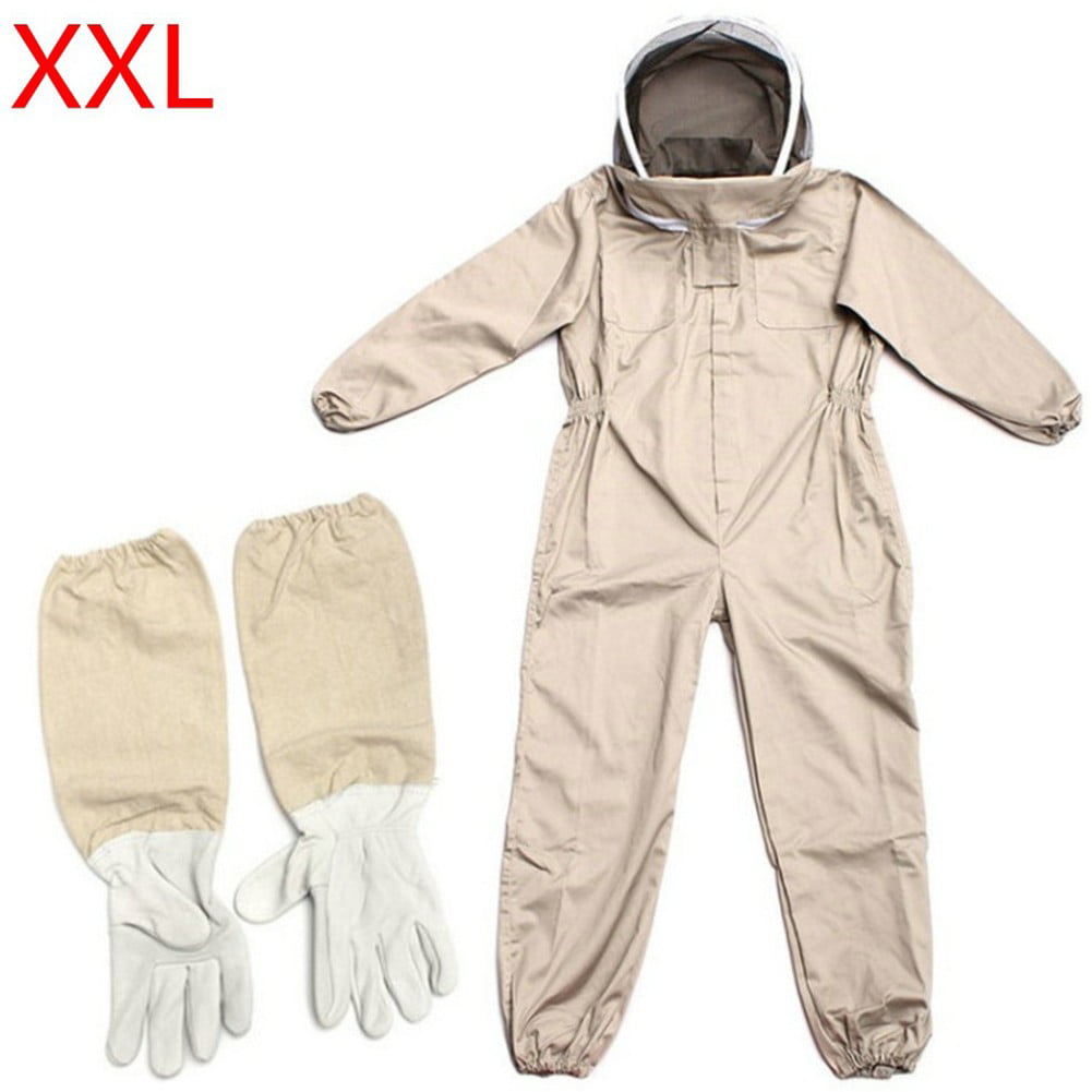Beekeeping Jacket Veil Bee Protective Suit Dress 2 Pairs 50cm Bee Guard Gloves 