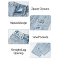 thumbnail image 6 of Happy Cherry Baggy Jeans Y2k Kids Ripped Girls Cool Loose Denim Pants Wide Leg Elastic Waist Pants Summer Streetwear with Pockets 7-8 Years, 6 of 7