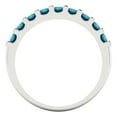 thumbnail image 5 of 0.63 ctw Wedding Band for Women - 14K White Gold Simulated Turquoise Stackable Eternity Ring, 5 of 6