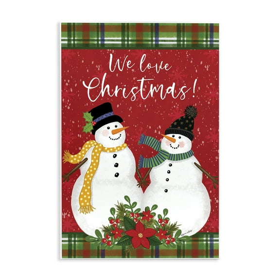 Stupell Industries We Love Christmas Holiday Painting Unframed Art Print Wall Art, 10 x 15
