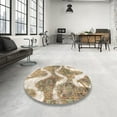 thumbnail image 3 of Ahgly Company Indoor Round Abstract Brown Abstract Area Rugs, 6' Round, 3 of 6