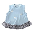 thumbnail image 3 of Mnyotv Toddler Girls Summer Clothes Ruffle Hem Sleeveless Tank Tops with Bowknots Casual Crewneck T Shirts Size 3-4 Years, 3 of 4