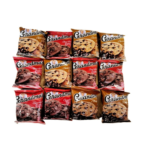Grandma Cookies Variety 12 Pack, 6 Chocolate Chip, 6 Brownie