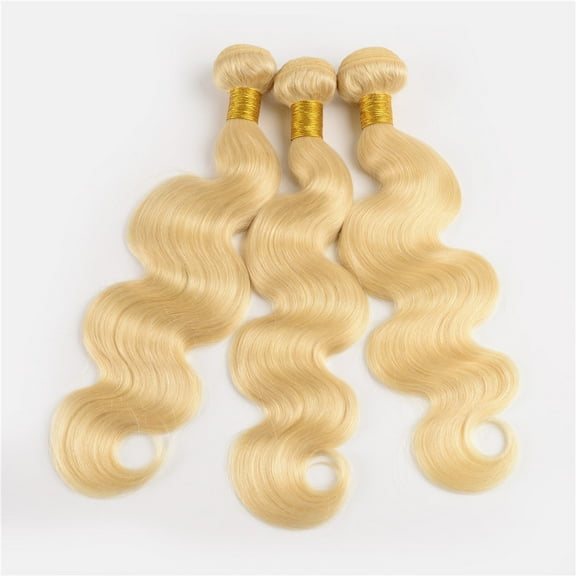VIYA Body Wave Remy Hair Weave 613 Blonde 100% Unprocessed Brazilian Human Hair Weft Extension  for Women 12 Inch 3 Bundles/Pack