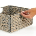 thumbnail image 2 of mDesign Woven Hyacinth Kitchen Basket Organizer with Handles, 8 Pack, Gray Wash, 2 of 7
