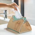 thumbnail image 4 of Rocae Beach Footprint Print Long Tissue Box Lid Durable Leather Tissue Box Lid Can Be Used as Modern Home Decoration, 4 of 9