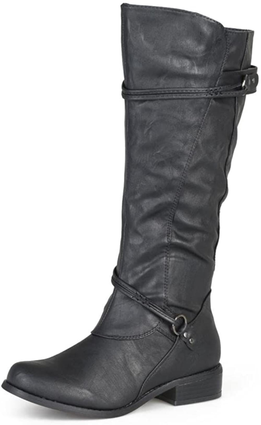 Wide-Calf Ankle-Strap Buckle Knee-High 
