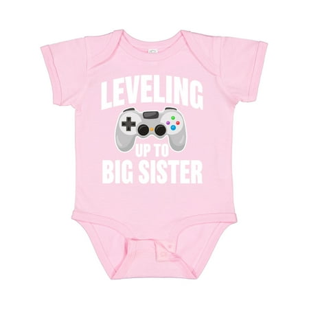 

Inktastic Leveling Up to Big Sister Gift Baby Girl Bodysuit