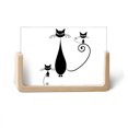 thumbnail image 1 of Gato negro de Halloween Animal familia silueta Pantalla de escritorio fotográfica de madera, 1 of 4
