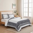 thumbnail image 5 of Full Quilt Set 78''x90'', White Greek Key Lightweight Bedspread Coverlet Set with 2 Pillow Shams, Geometric Greece Ancient Farmhouse Geo Breathable All Season Quilt Bedding for Bedroom/Guest Room, 5 of 9