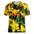 thumbnail image 6 of Lily Floral Tulips T Shirt Flower Print Cool T Shirts Short Sleeve Casual Tshirt Summer Pattern Clothing Big Size XL 6XL, 6 of 7