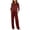 A37 Wine, variant on Mifsaly Soft Pajama Set for Women Crewneck 3/4 Sleeve Tops and Relaxed Fit Pants with Pockets Breathable Comfy Casual Pajamas Sleepwear Brown,XL