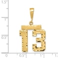 thumbnail image 4 of Real 14kt Yellow Gold Medium Diamond-cut Number 13 Charm Pendant; for Adults and Teens; for Women and Men, 4 of 4