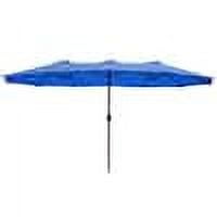 Abble 15x9 ft. Large Double Sided Rectangular Patio Market Umbrella with Crank Lift - Heavy Duty Steel Sun Shade for Pool, Deck, Backyard, Navy
