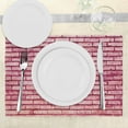 thumbnail image 3 of Ambesonne Coral Place Mats Set of 4, Old Brick Wall Facade, Standard Size, Pink Magenta, 3 of 6