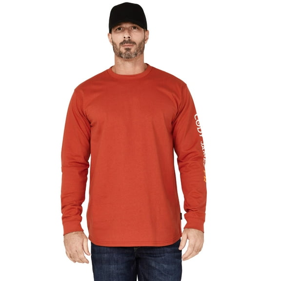 Cody James Men's Fr Logo Long Sleeve Work T-Shirt - CJFRF19K2-RED X-