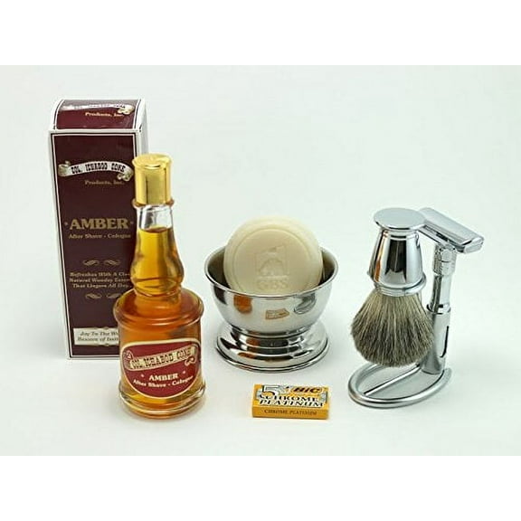 Shaving Gift Set with Merkur Futur Safety Razor, Bowl, GBS Shaving Soap, Badg...