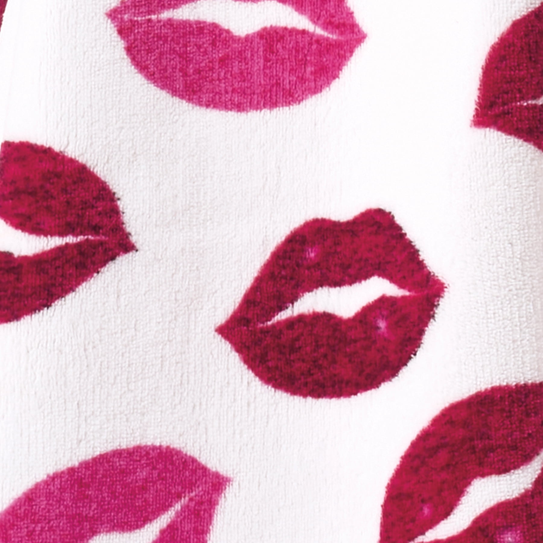 Paris Hilton Plush Throw Blanket, Reversible Fleece, 60" x 70", Pink Glitter Lips