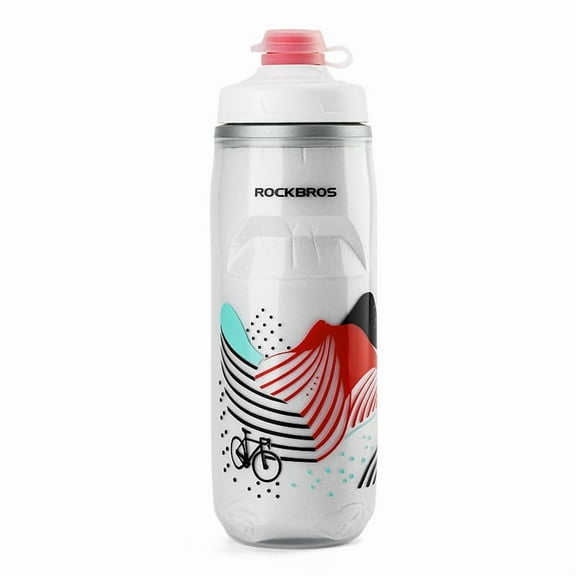 ROCKBROS Bicycle Insulated Water Bottle 620ML 3 Layers Thickened Cycling Bottle Dustproof Portable Fitness Water Bottle Hiking Fishing Running