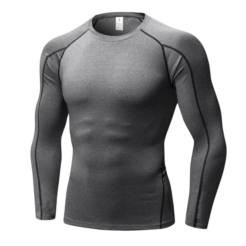 Details about   Compression Men Long Sleeves Top Shirt Base Layer Thermal Sport Gym Cycling Wear 