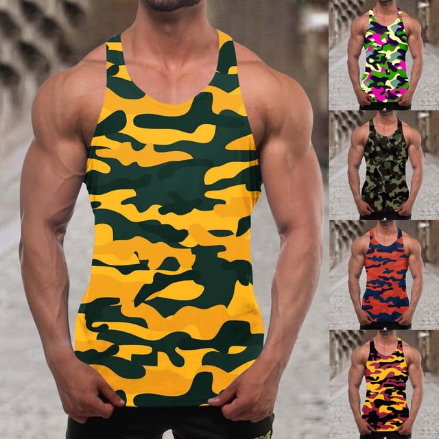 BADHUB Mens Color Block Muscle Tank Topsssss Clearance Workout Athletic Sleeveless Crew Neck Shirts GreenXXL