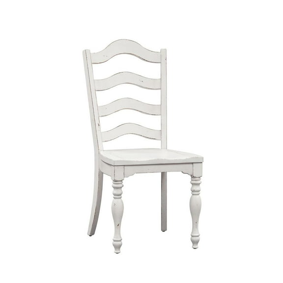 Liberty Furniture Magnolia Manor Ladder Back Side Chair (RTA) in Antique White