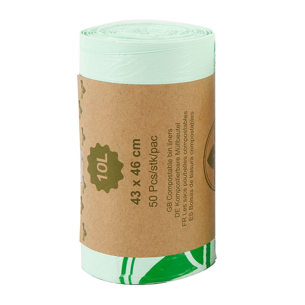 HOTBEST 100/50 Pcs Biodegradable Bin Bag Compostable Caddy Sack Liner