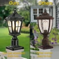 thumbnail image 5 of Dusk to Dawn Post Lights Hardwired 120V with Pier Mount Base, Anti-Rust Outdoor Pole Lantern Light Fixture with Water Ripple Glass, Outside Black Aluminum Exterior Lamp for Patio, 5 of 8
