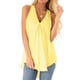thumbnail image 2 of Camisa Sin Mangas Gasa Mujer Top Con Cuello En V Paño De Verano Suelto, Amarillo, S Inevent AP002127-36, 2 of 3