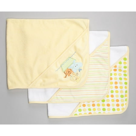 Spasilk 3 Hooded Towel Set, Yellow Ark