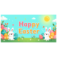 thumbnail image 4 of Happy Easter Backdrop with Bunnies Easter Egg Photography Decorations Garden Party Supplies Background Banner Spring Decor, 4 of 8