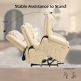 thumbnail image 3 of Garvee Oversized Faux Leather Power Lift Recliner with Massage and Heating, Living Room Recliner with Pockets, Large Beige, 3 of 7