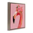 thumbnail image 3 of Stupell Industries Floral Flamingo Pink Portrait Animals & Insects Painting Brown Floater Framed Canvas Art Print Wall Art, 25 x 25, 3 of 9