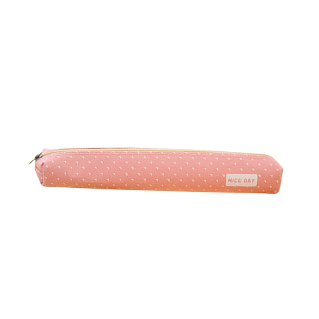 CEHVOM Long Polka Candy Colored Pencil Case Creative Canvas Pencil Case Cute Pencil Case Clearance