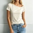 thumbnail image 6 of Tnhcen Women's One Shoulder Top with Built in Bra Summer Cotton Sleepwear Sleeveless Cami Loungewear Ruffle Top for Women S-XL, 6 of 6