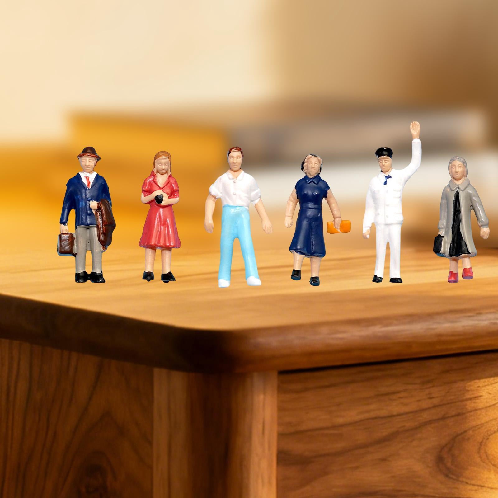 LeeQinersw 6x 1/87 HO Scale Miniature People Figurines Collectible Hand Painted Figures
