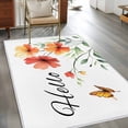 thumbnail image 3 of 3'x5' Area Rugs, Orange Red Floral Indoor Outdoor Area Rug for Living Room Bedroom, Rustic Pastoral Botanical Butterfly Washable Bathroom Rugs Kitchen Floor Carpet Mats Home Decor Aesthetic, 3 of 8