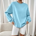 thumbnail image 4 of Women's Sweatshirt Crewneck Tunic Tops Women'sLong Sleeve Solid-color Drop-shoulder Crew-neck Casual Sweatshirt, 4 of 8