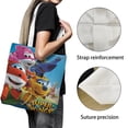 thumbnail image 3 of Super Wings Bolso de tela con estampado de lienzo para mujer, bolsa de compras reutilizable y estética, con cremallera interior, regalo para mujer,40*45cm., 3 of 6