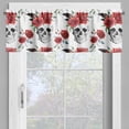 thumbnail image 4 of Ambesonne Rose Valance & Curtain, Watercolor Gothic, 55"x45", Vermilion Black Green, 4 of 6